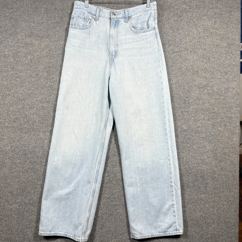 Levis Jeans Womens W30 Premium High‎ Loose Wide Leg Big E 90s style Cotton Hemp